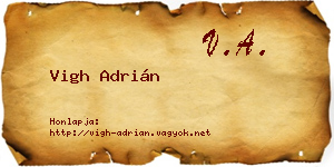 Vigh Adrián névjegykártya